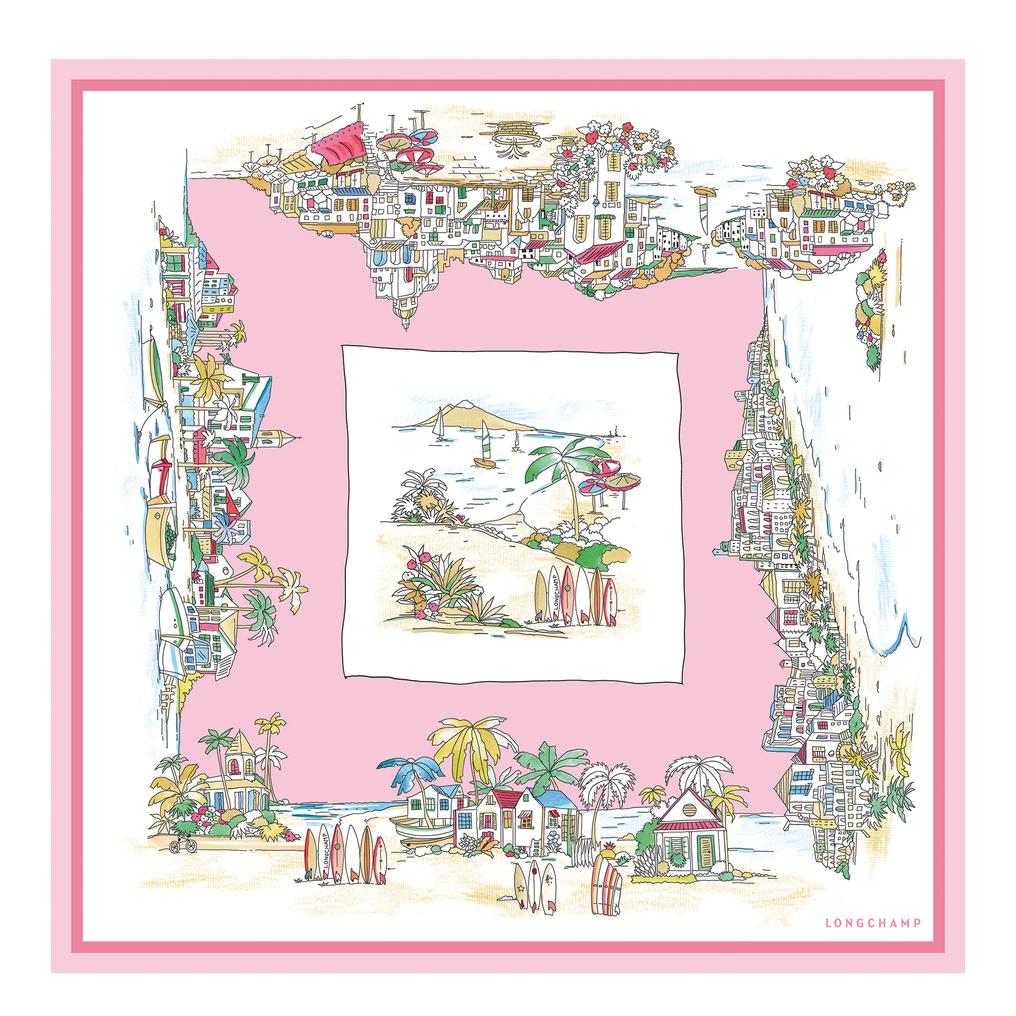 Vivement l'Eté Silk scarf 70